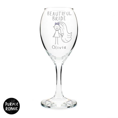 Personalised Purple Ronnie Wedding Bride Wine Glass £10.99
